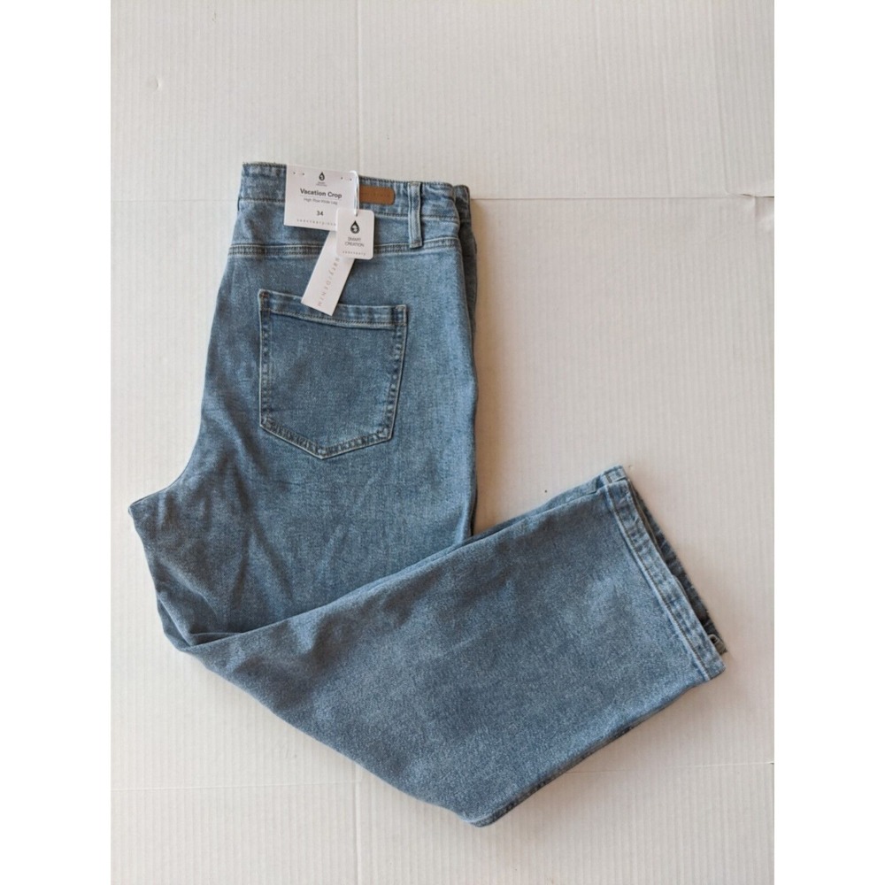 Sanctuary Jeans Woman sz 34 High-Rise Wide-Leg White Vacation Crop